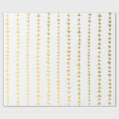 Papier Cadeau Motif blanc de flèches de feuille d'or de Faux (Plat)