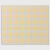 Papier Cadeau Motif blanc de guingan d'or (Plat)