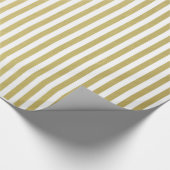 Papier Cadeau Motif blanc de rayures de feuille d'or (Coin)