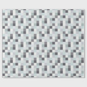 Papier Cadeau Motif blanc et gris de Pixelated (Plat)