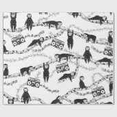 Papier Cadeau Motif blanc et noir (Plat)