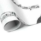 Papier Cadeau Motif blanc et noir (Coin rond)