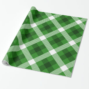 Papier Cadeau Motif blanc et noir vert
