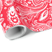 Papier Cadeau Motif blanc et rouge à la marmite (Coin rond)