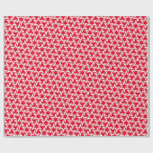 Papier Cadeau Motif blanc et rouge étoile géométrique (Plat)
