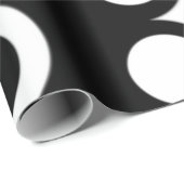 Papier Cadeau Motif blanc noir de cercle (Coin rond)