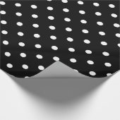 Papier Cadeau Motif blanc noir de tache de pois (Coin)