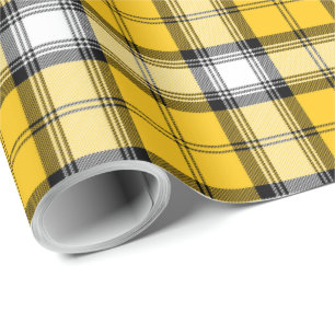 Papier Cadeau Motif blanc noir jaune d'écossais de plaid de