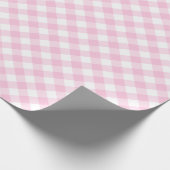 Papier Cadeau Motif blanc rose En vichy plaid (Coin)