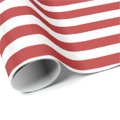 Papier Cadeau Motif blanc rouge moderne de rayures (Coin rond)
