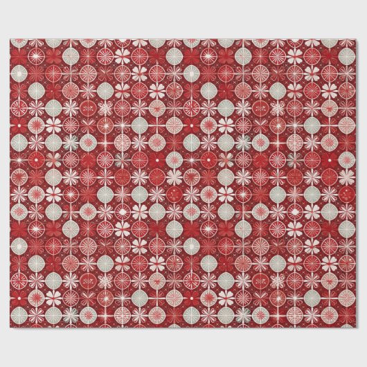 Papier Cadeau Motif blanc rouge Noël #13 ID1009 (Plat)