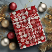 Papier Cadeau Motif blanc rouge Noël #13 ID1009