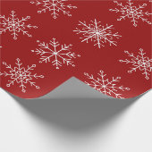 Papier Cadeau Motif blanc sur rouge (Coin)
