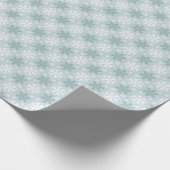 Papier Cadeau Motif blanc Turquoise de flocons d'eau vive Aqua B (Coin)