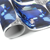 Papier Cadeau Motif bleu (Coin rond)