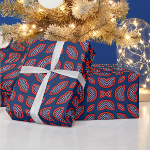 Papier Cadeau Motif bleu africain Ankara