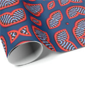 Papier Cadeau Motif bleu africain Ankara (Coin rond)