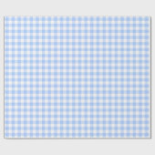 Papier Cadeau Motif bleu-clair de contrôles de guingan (Plat)