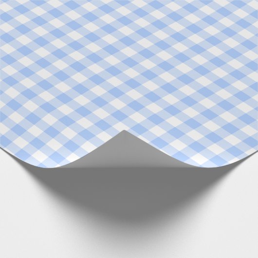 Papier Cadeau Motif bleu-clair de contrôles de guingan (Coin)