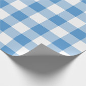 Papier Cadeau Motif bleu clair et blanc En vichy (Coin)
