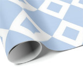 Papier Cadeau Motif bleu clair et diamant blanc (Coin rond)