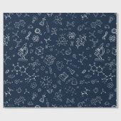 Papier Cadeau Motif bleu de dessin de la Science/chimie (Plat)