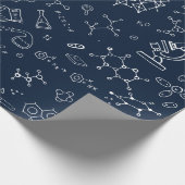 Papier Cadeau Motif bleu de dessin de la Science/chimie (Coin)