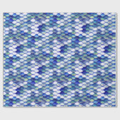 Papier Cadeau Motif bleu de peau de sirène (Plat)