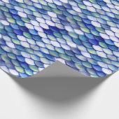 Papier Cadeau Motif bleu de peau de sirène (Coin)