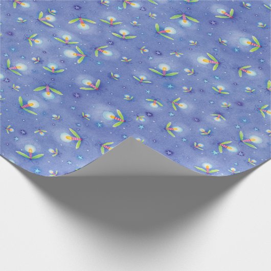 Papier Cadeau Motif bleu d'insecte de luciole (Coin)