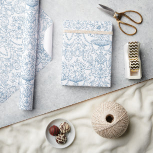 Papier Cadeau Motif bleu Dusty