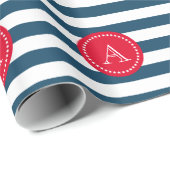 Papier Cadeau Motif bleu et blanc (Coin rond)