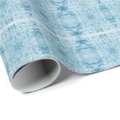 Papier Cadeau Motif bleu et blanc (Coin rond)