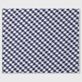 Papier Cadeau Motif bleu et blanc Houndstooth Navy (Plat)