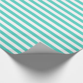 Papier Cadeau Motif bleu et blanc turquoise de rayure (Coin)