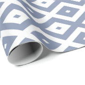 Papier Cadeau Motif bleu gris et blanc (Coin rond)