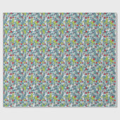 Papier Cadeau motif bleu kawaii (Plat)