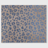 Papier Cadeau Motif bleu léopard (Plat)