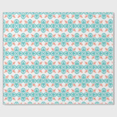 Papier Cadeau Motif bleu orange (Plat)
