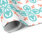 Papier Cadeau Motif bleu orange (Coin rond)