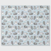 Papier Cadeau Motif Bleu pour bébé (Plat)