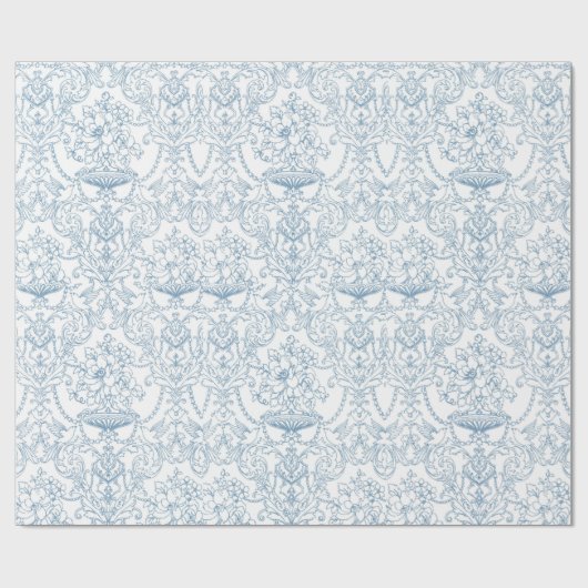 Papier Cadeau Motif bleu poussiéreux (Plat)