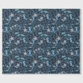 Papier Cadeau Motif bleu profond (Plat)