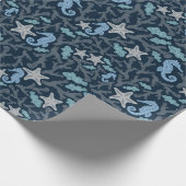 Papier Cadeau Motif bleu profond (Coin)