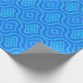 Papier Cadeau Motif bleu rétro (Coin)