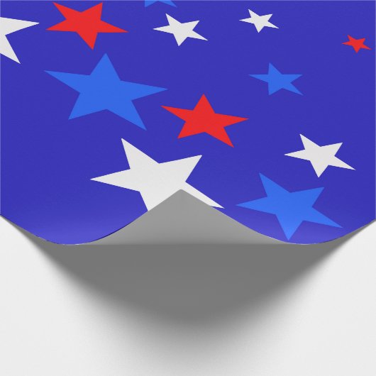 Papier Cadeau Motif bleu, rouge et blanc (Coin)