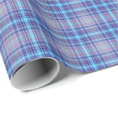 Papier Cadeau Motif bleu Tartan Plaid En vichy (Coin rond)