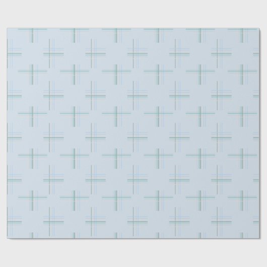 Papier Cadeau Motif bleu Tartan urbain occidental clair (Plat)