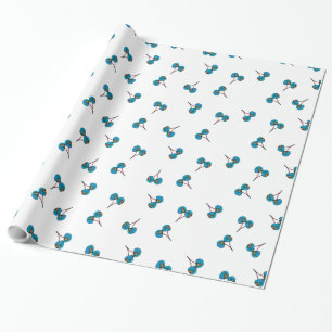 Papier Cadeau Motif Blue Cherry