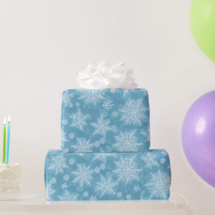 Papier Cadeau Motif Blue Snowflake